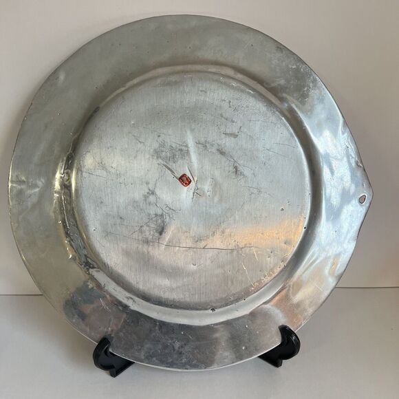Mexican Pewter Silver Large charger LILLYS  10th Anniversary Gift Rustic - Picture 3 of 7